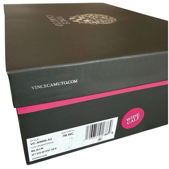 Vince Camuto Abrila Black Over-The-Knee Boot Sz 7 W-Calf Block Heel Lug Sole New - Picture 13 of 14